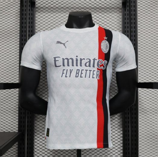 2023/2024 AC Milan Away White Player Version Men's Football T-Shirt Thai Quality