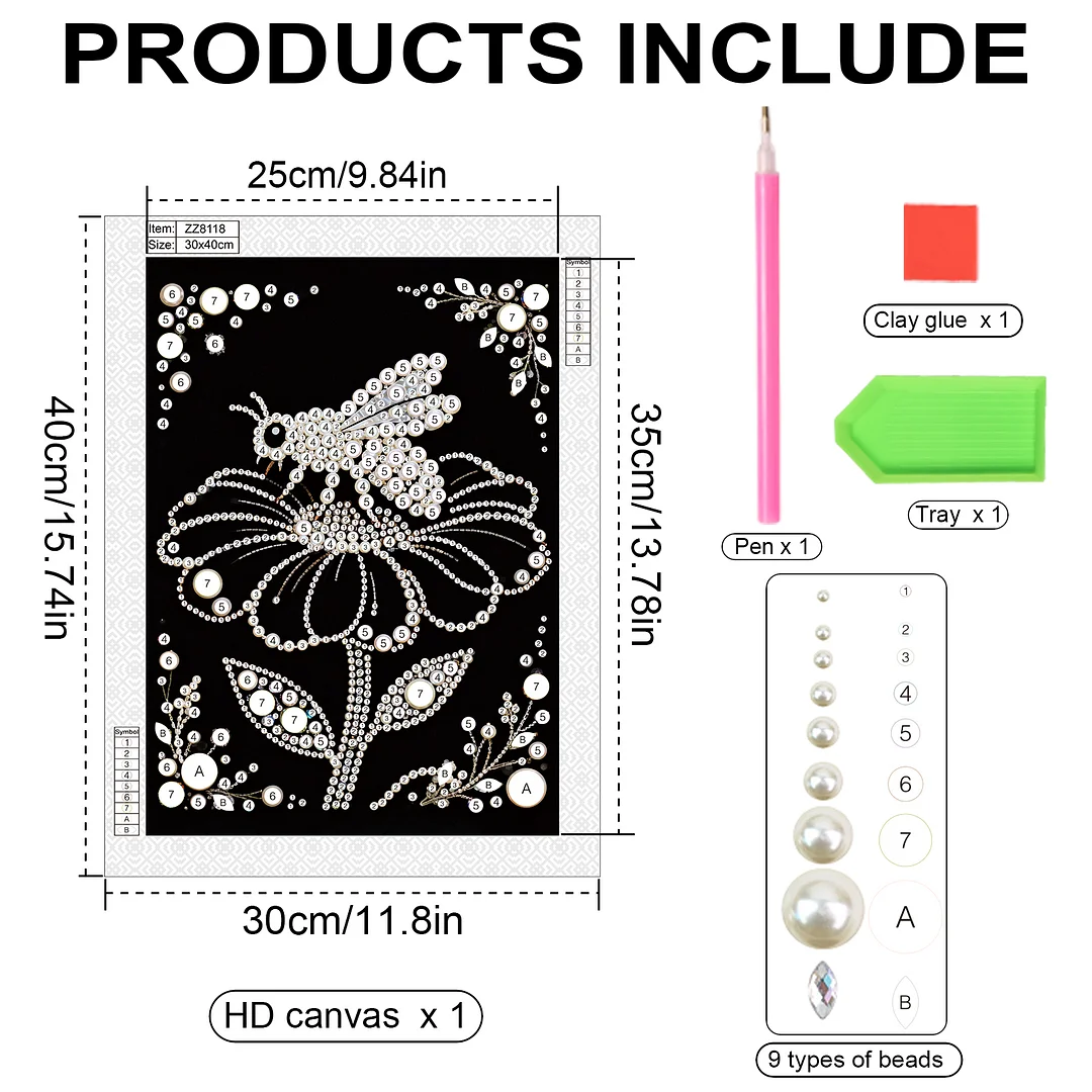 Flower Special Shaped 5D DIY Partial Drill Diamond Painting Kit Home Art 30x40cm