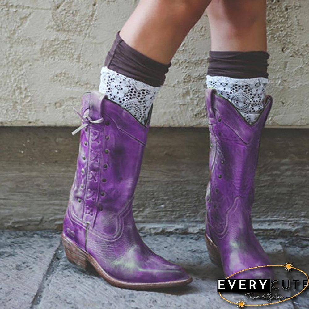 Vintage Pointed Toe Zipper Date Boots