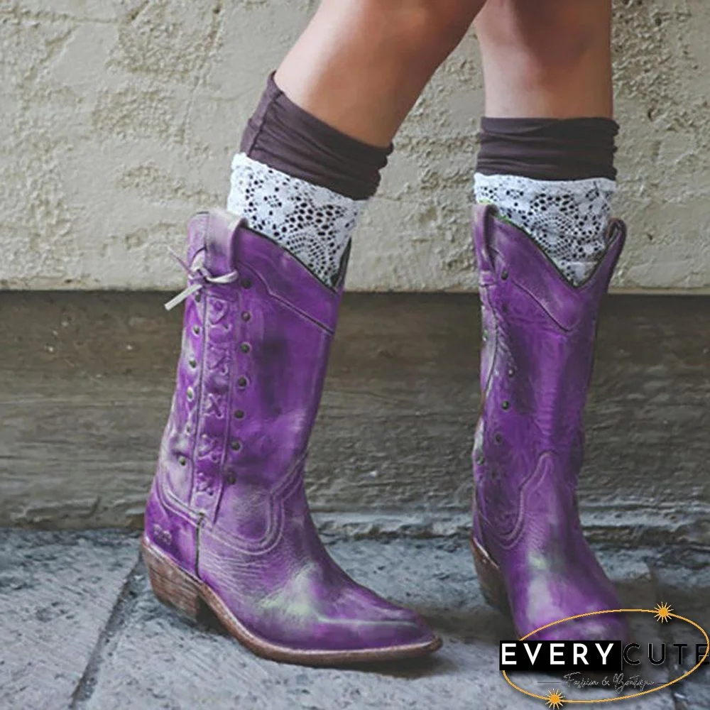 Vintage Pointed Toe Zipper Date Boots