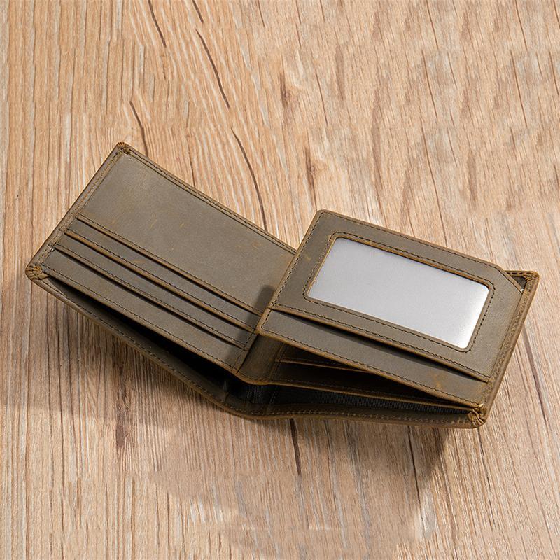 Durable Plain Casual Cash Card Holder Vintage Leather Wallets