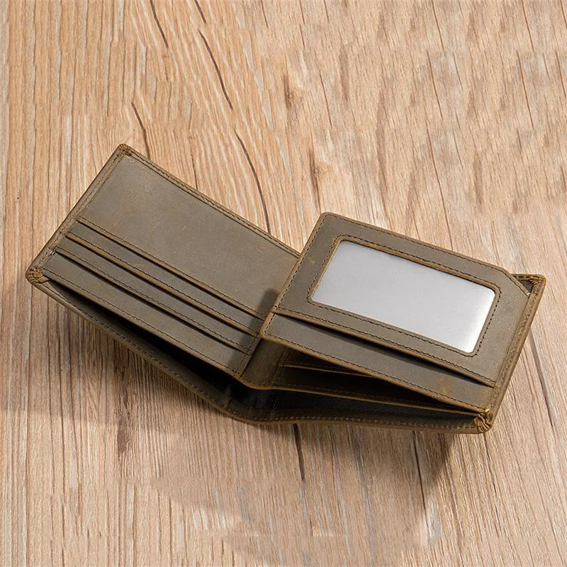 Durable Plain Casual Cash Card Holder Vintage Leather Wallets