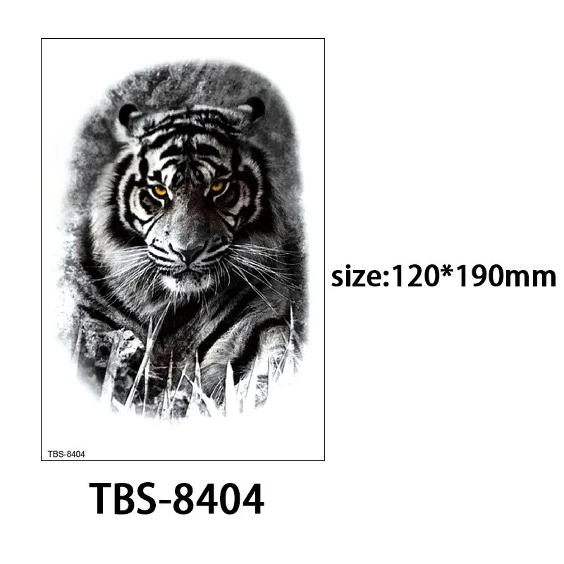 Sdrawing Forest King Animal Tattoo Sticker for Men Tiger Skull Skeleton Fake Tattoo for Women Wolf Tattoo Temporary Waterproof