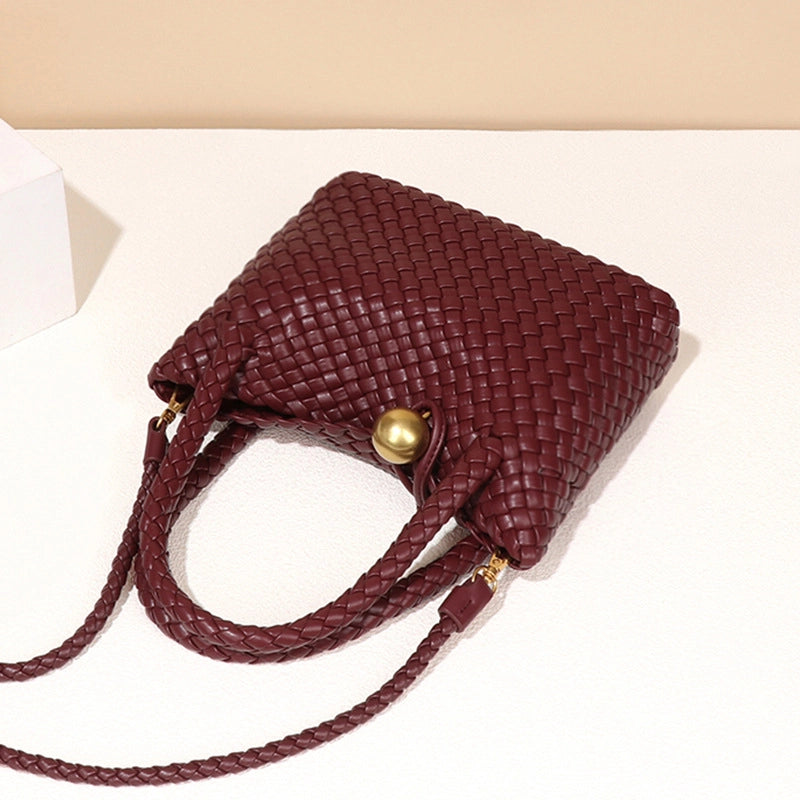 Women's Small Pu Leather Solid Color Elegant Vintage Style Streetwear Square Buckle Handbag