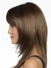 Brown Long Gradient Hairstyle Wig with Air Bangs