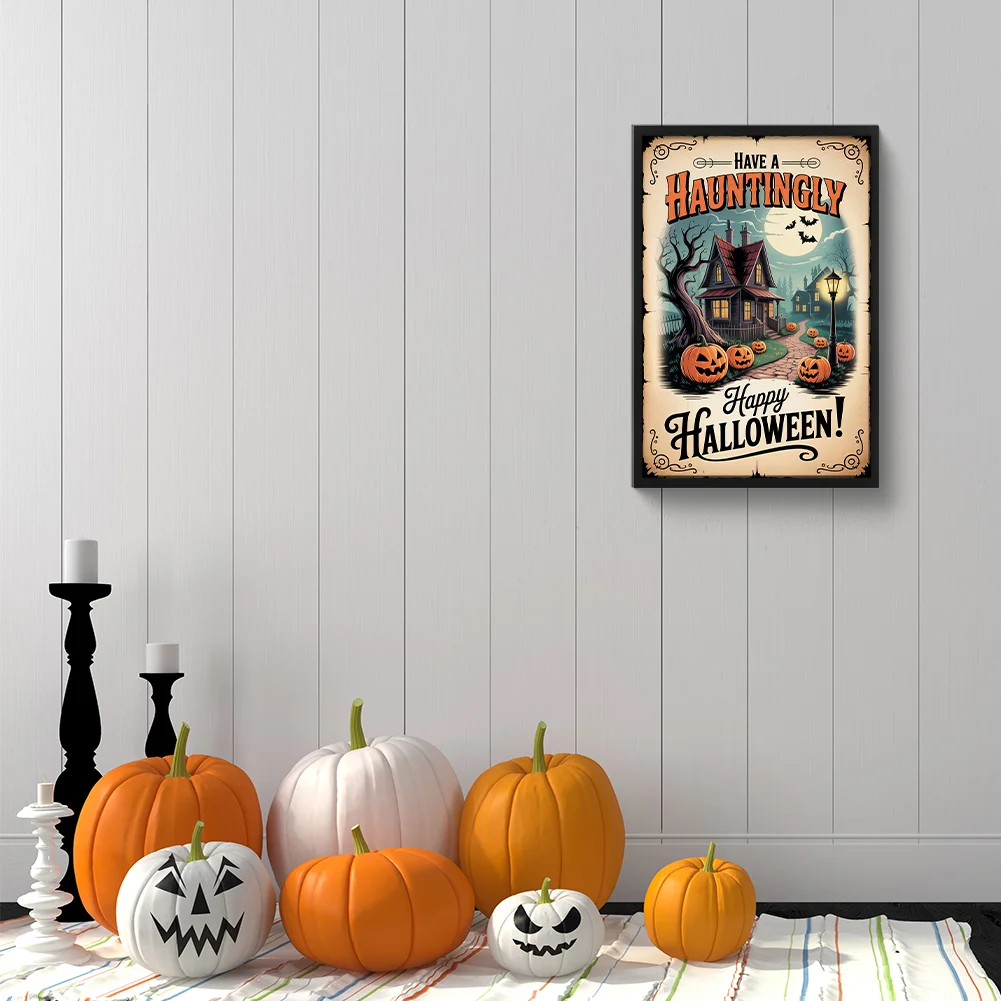Diamond Painting - Full Round Drill - Halloween Castle(Canvas|30*45cm)