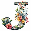 Diamond Painting-DIY Full Round Flowery Letter