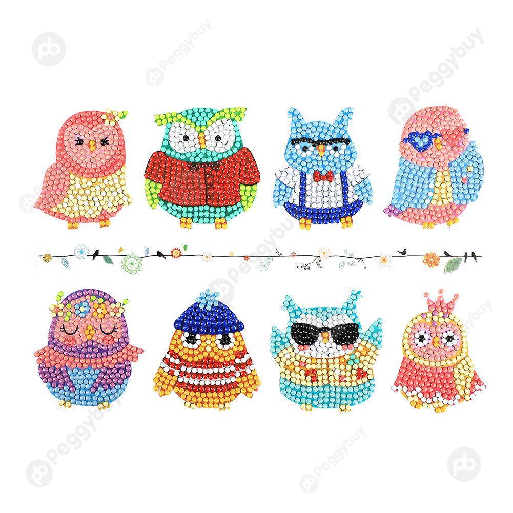 

8pcs Bird Cartoon-DIY Creative Diamond Sticker, 501 Original