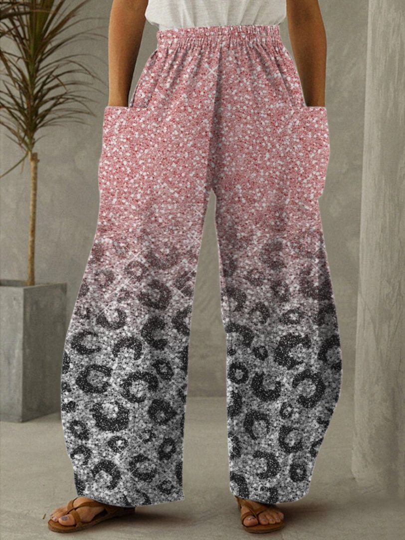 Glitter Leopard-Print Pants