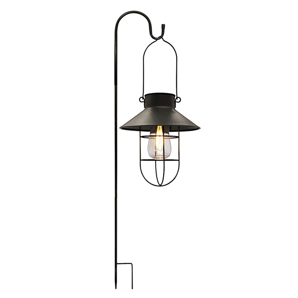 

LED Solar Wrought Iron Lantern Hanging Tungsten Bulb -Solar Light, 501 Original