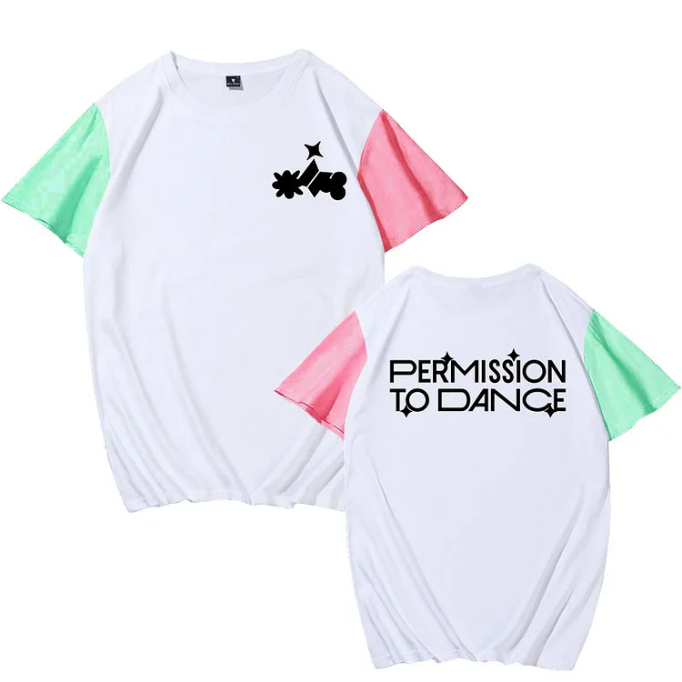 BTS Permission to Dance Flower Logo Colorblock T-shirt