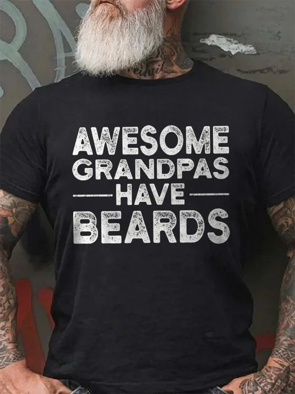 Awesome Grandpas -Have- Beards Print Men'S T-Shirt socialshop