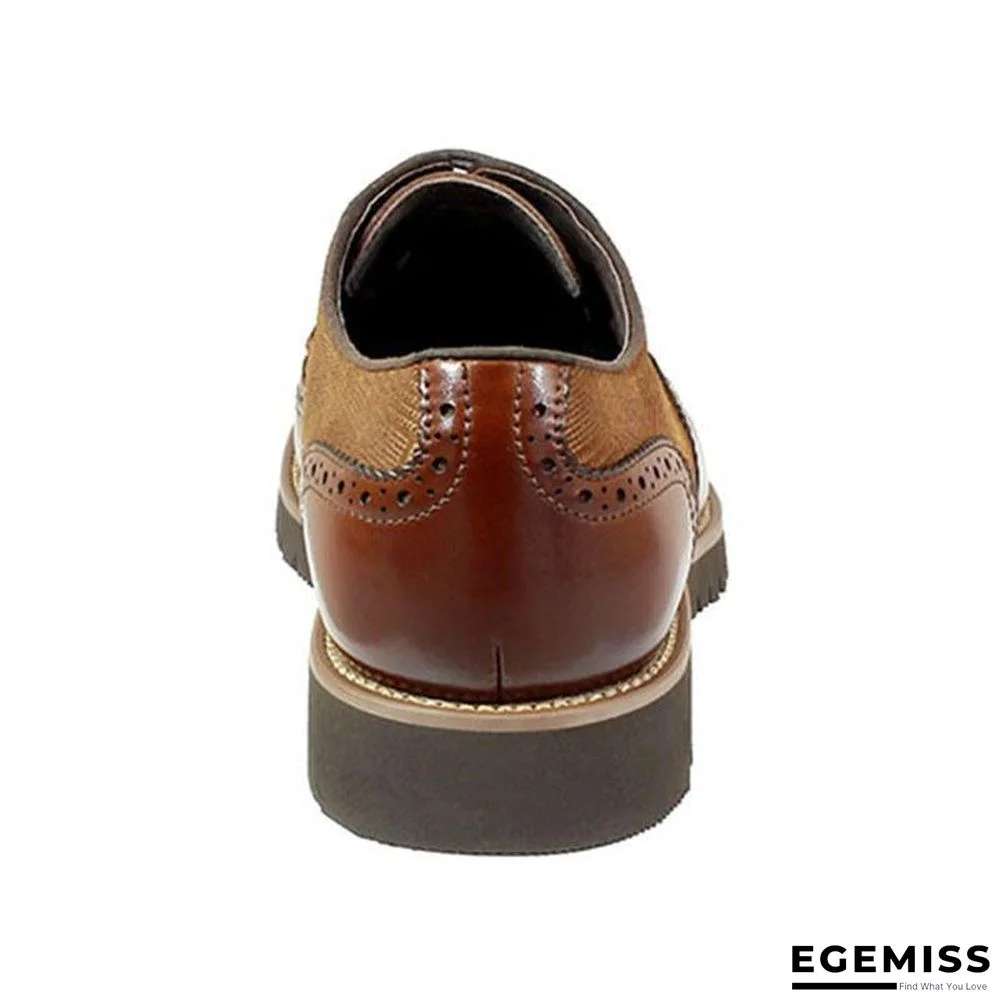 Men's Fashion Lattice Spliced Leather Brogue Shoes | EGEMISS