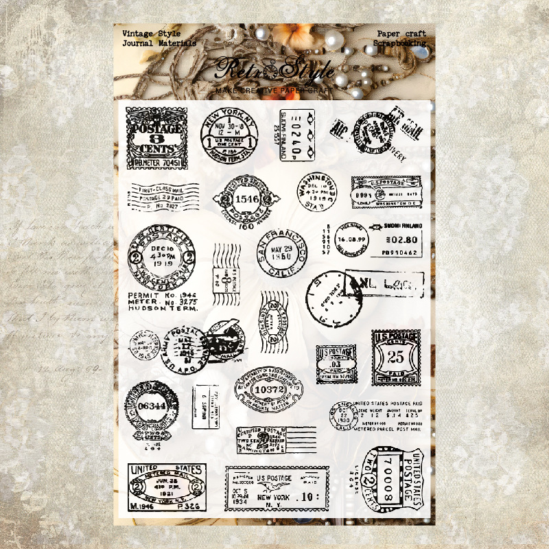 Journalsay Vintage Plant Stamp Landscaping Transparent Silicone Stamp 