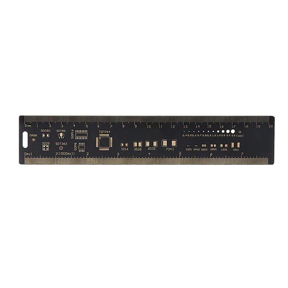 

PCB Ruler Resistor Capacitor Chip IC SMD Transistor Measuring Tool (20cm), 501 Original