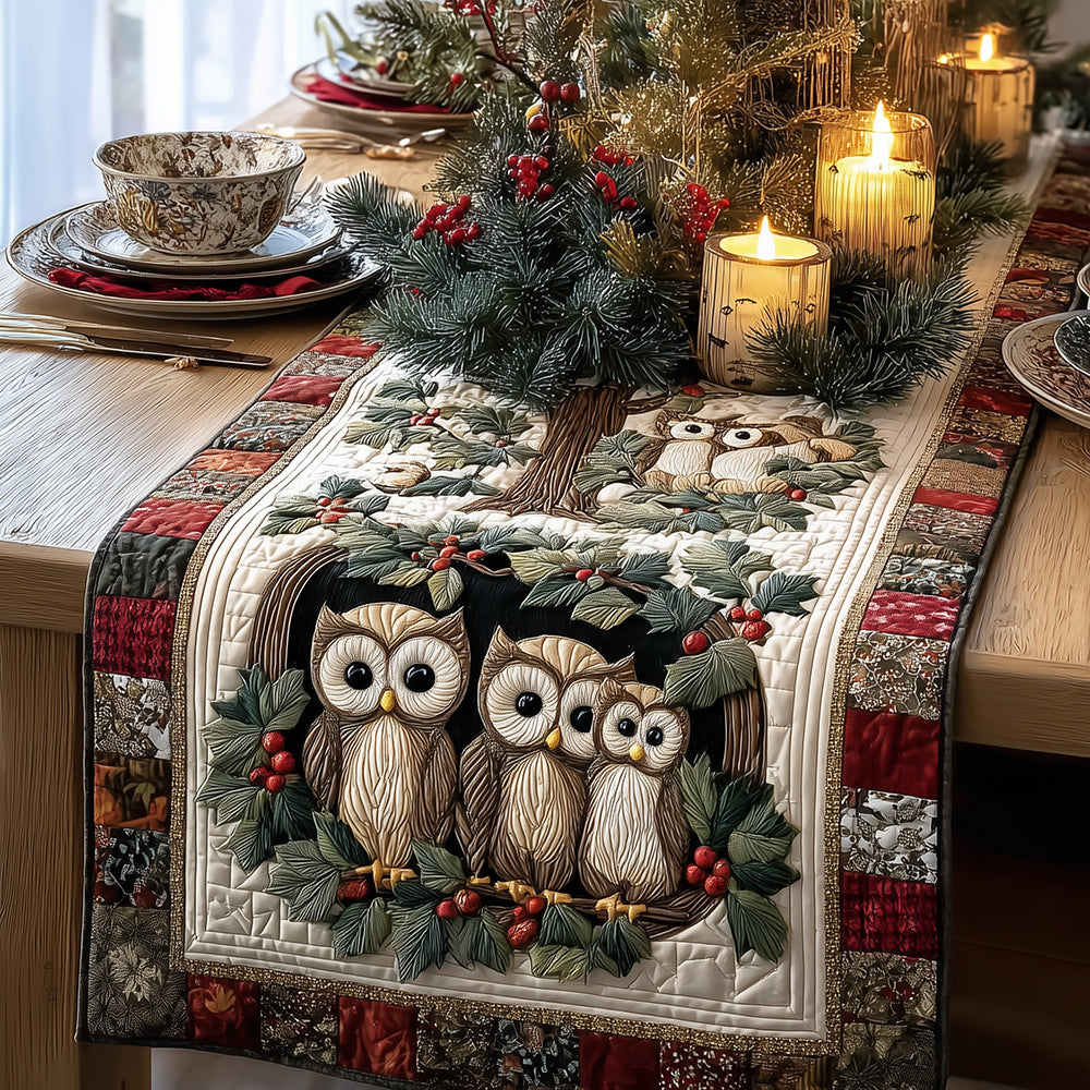 Owl Wonderland Quilted Table Runner NCU0TH3415