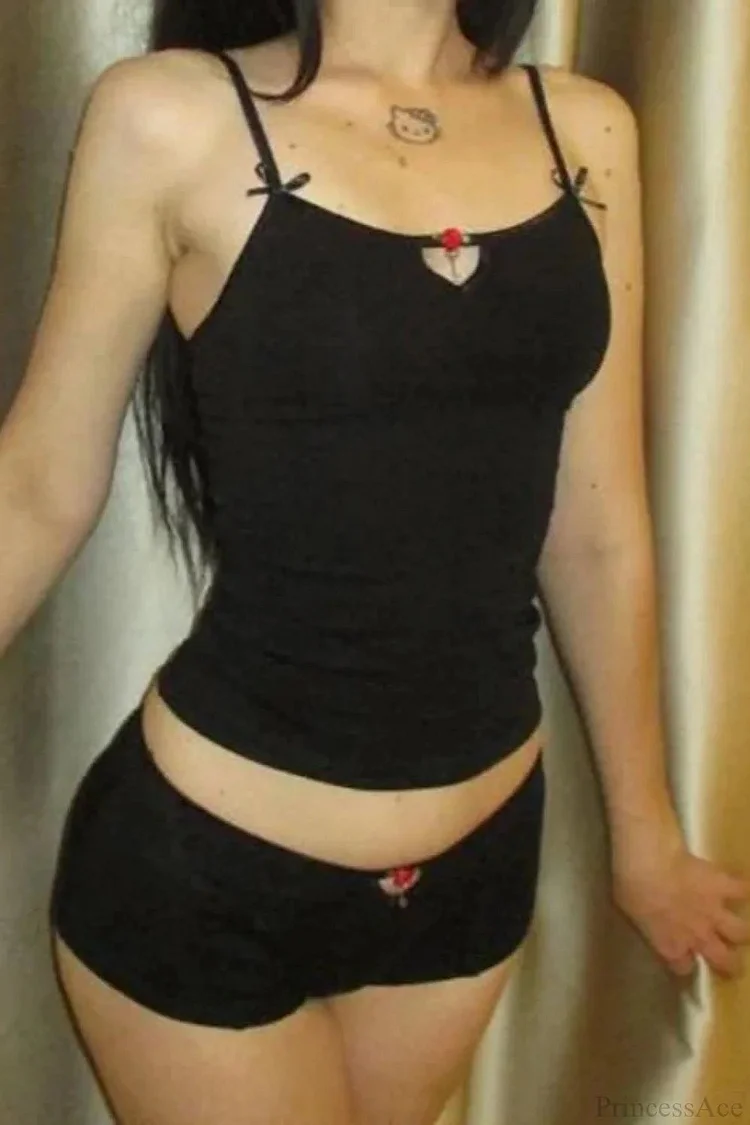 Crop Cami Top and Pajama Shorts
