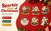 6PCS Santa Claus Series DIY Pearl Diamond Painting Christmas Fridge Magnets, Sparkling Rhinestone Refrigerator Magnet Craft Kit for Home Decor & Gifts