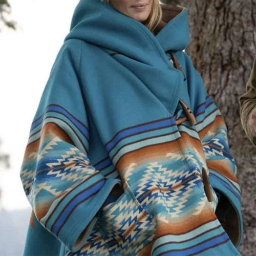 Wool Blend Beth Dutton Blue Hooded Kelly Reilly Coat