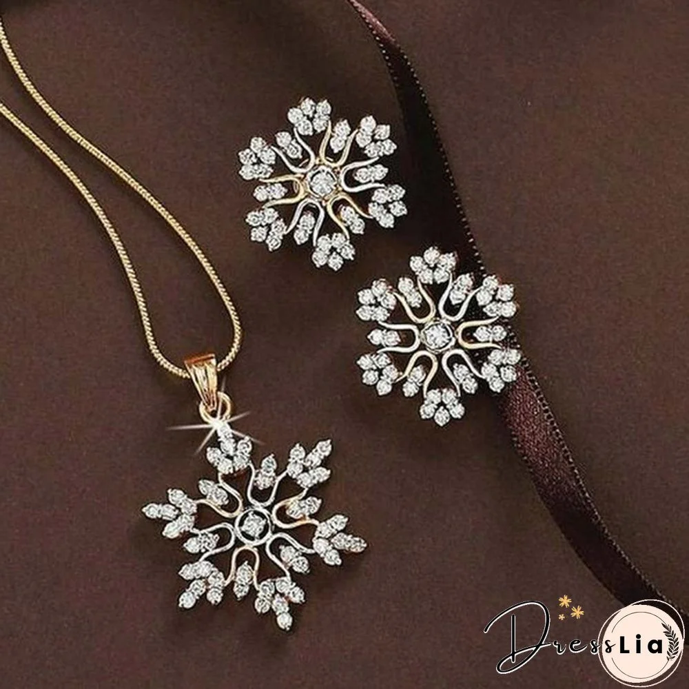Bright snowflake gem necklace 925 Sterling Silver Necklace Charm lady Necklace party Necklace Valentine's Day gift engagement necklace fashion women's birthday gift jewelry accessories