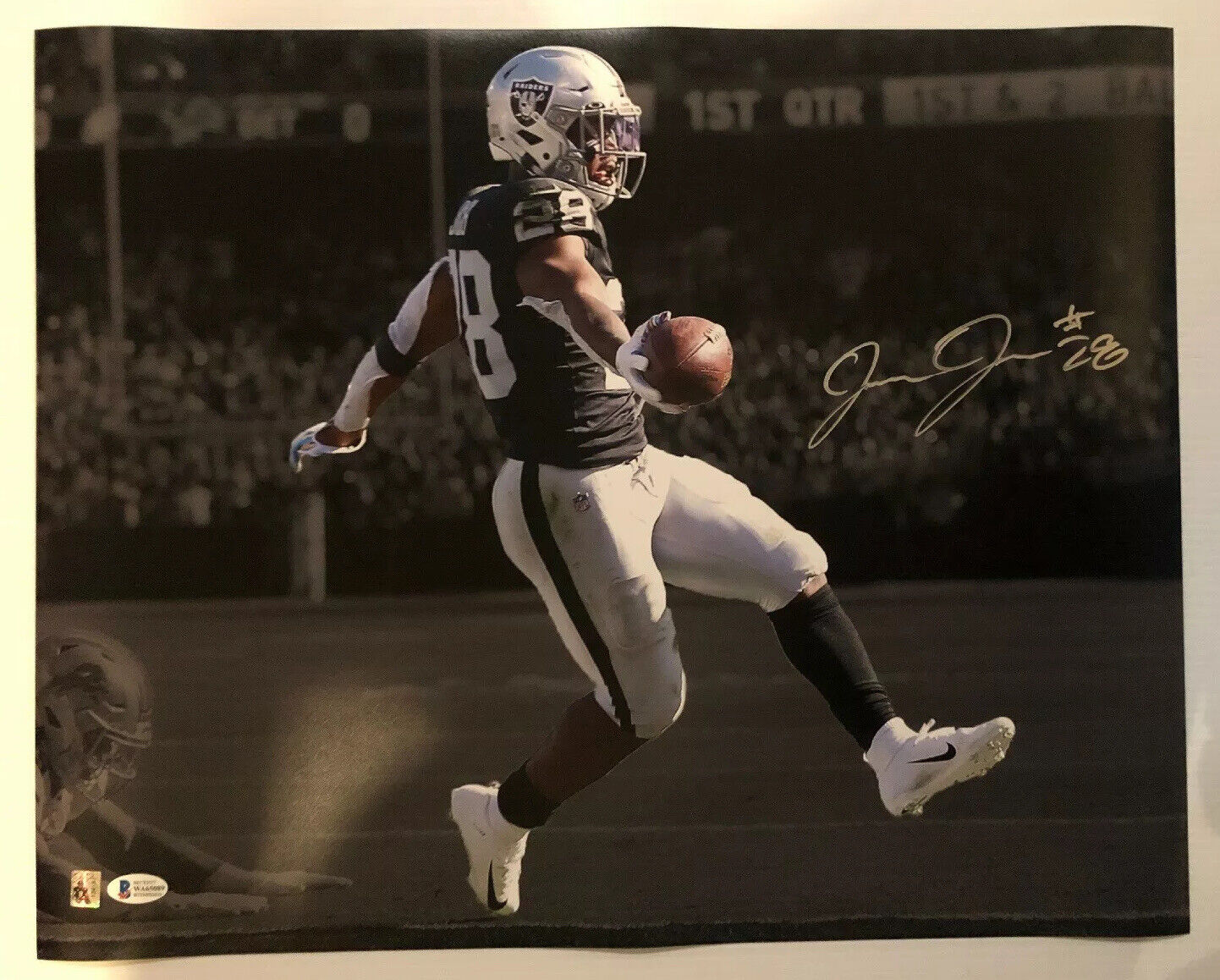 Josh Jacobs Signed Autographed 16x20 Photo Poster painting Oakland Raiders BECKETT COA 9