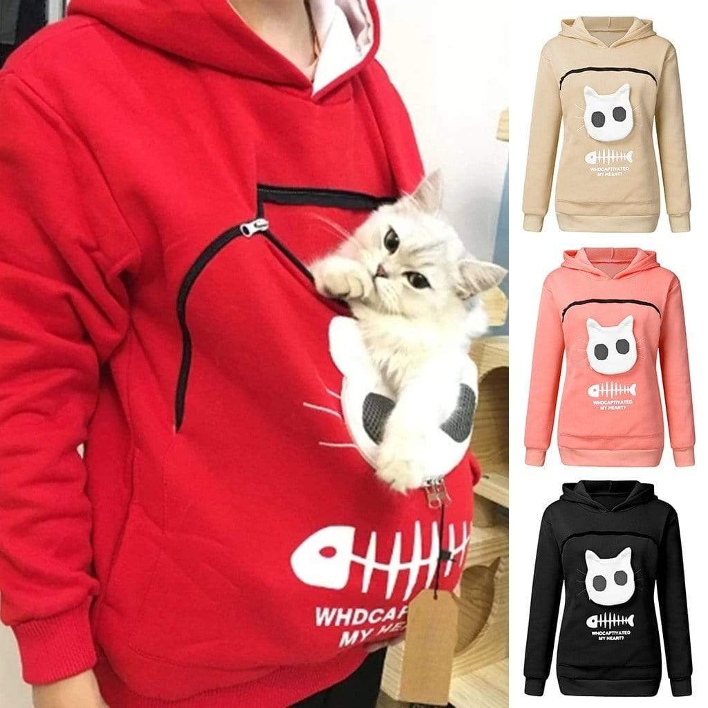sweatshirt with a cat pouch