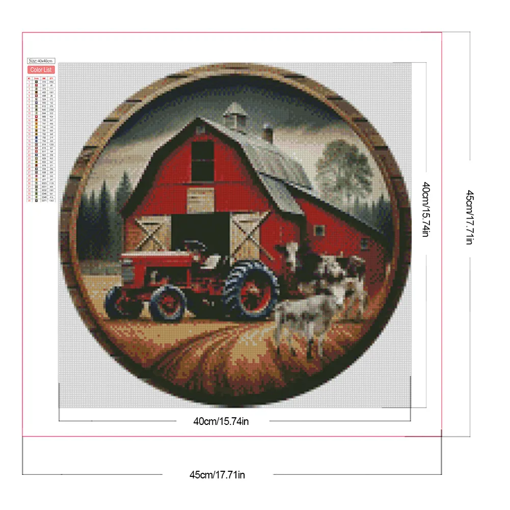 Diamond Painting - Full Square Drill - Farm Cow(Canvas|45*45cm)
