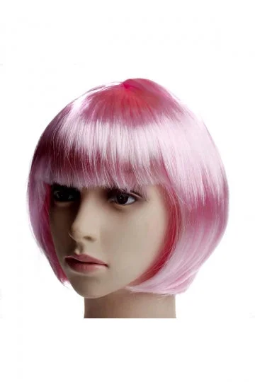 Straight Bobo Wigs For Halloween Party Costume Ball Cosplay Pink-elleschic