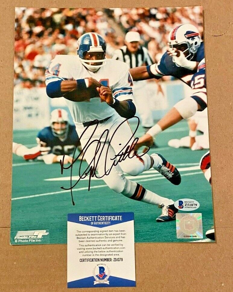 FLOYD LITTLE SIGNED DENVER BRONCOS 8X10 Photo Poster painting BECKETT CERTIFIED