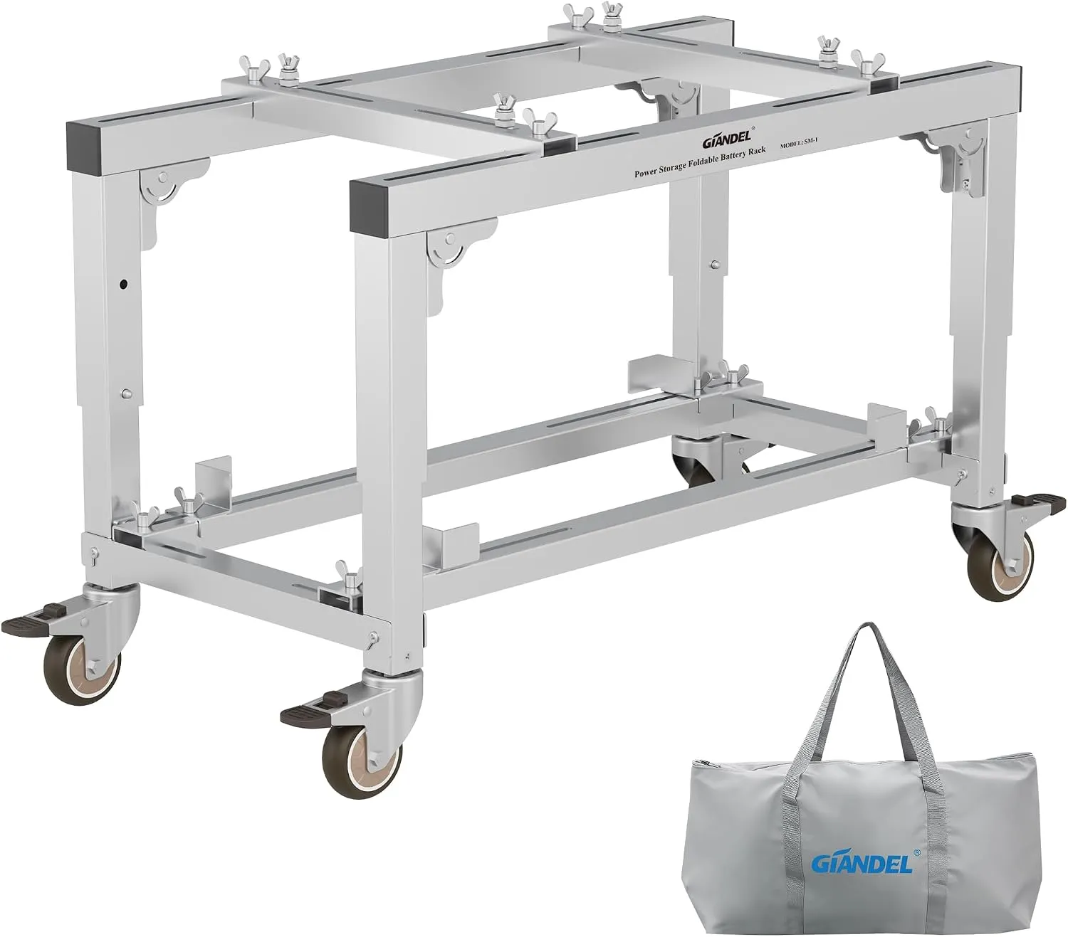 GIANDEL Foldable Battery Storage Rack| DIY Portable Power Station Cart