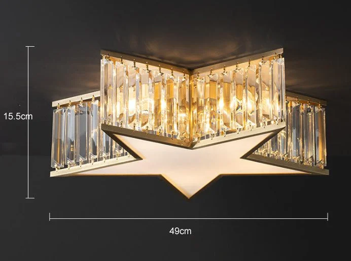 Nordic All-copper Crystal Bedroom Study Room Lamp Ceiling Lamp