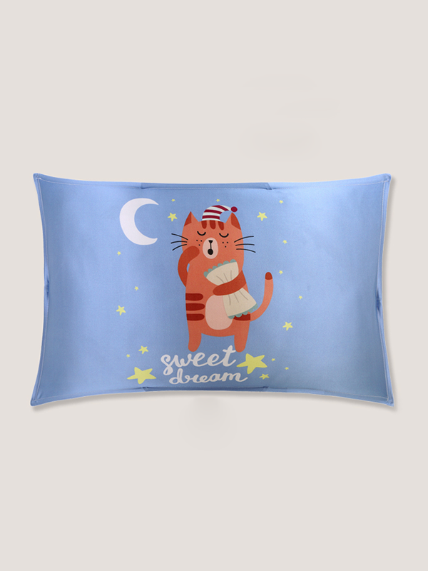 Cozy Kitten Single Side Silk Pillowcase For Kids
