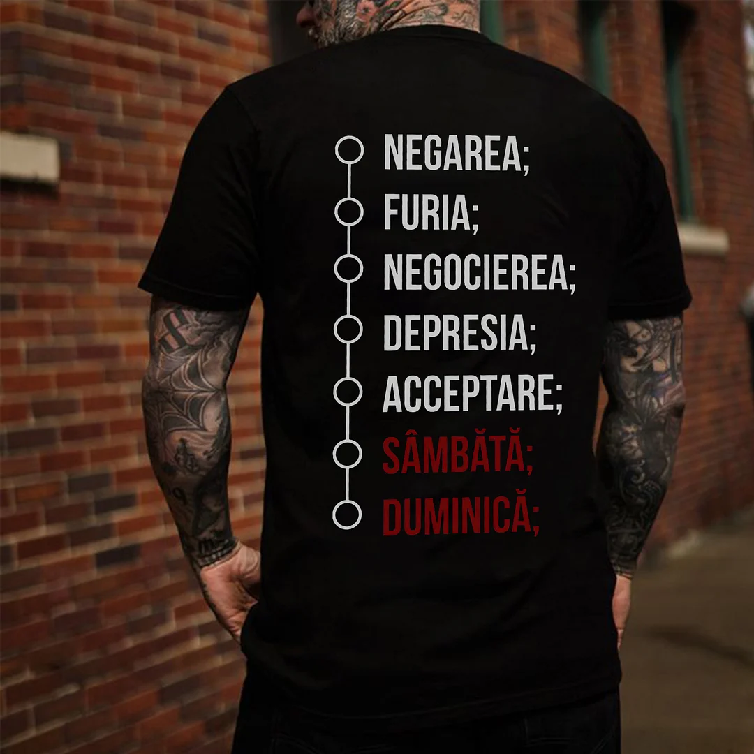 Negarea Furia Negocierea Depresia Acceptare Printed Men's T-shirt -  