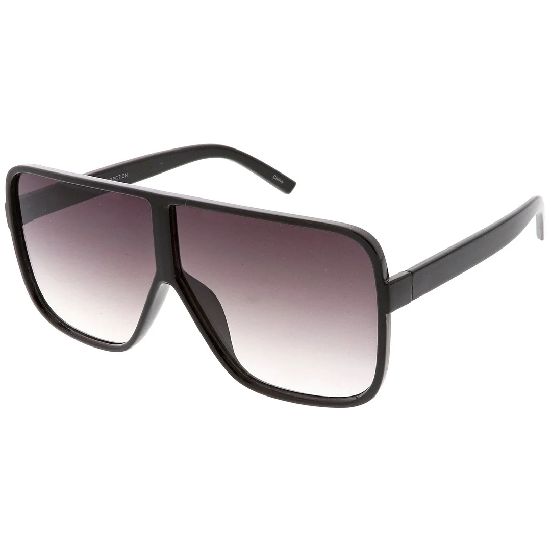 Oversize  Flat Top Square glasses With Neutral Color Flat Lens 69mm