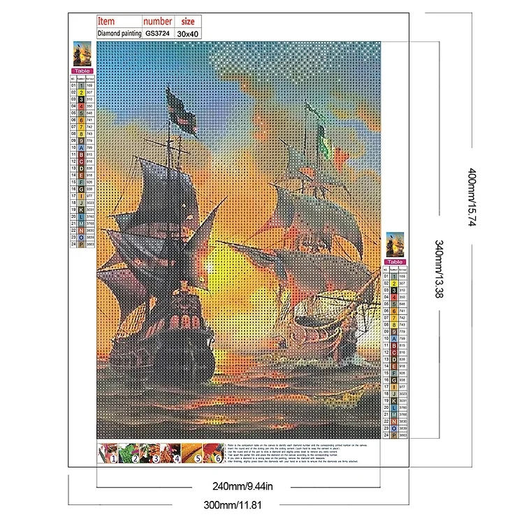 Sea Sailing - Full Square - Diamond Painting (30*40cm)