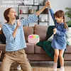 Mini Karaoke Machine Portable BT 5.3 Speaker with 2 Wireless Microphone(Blue)