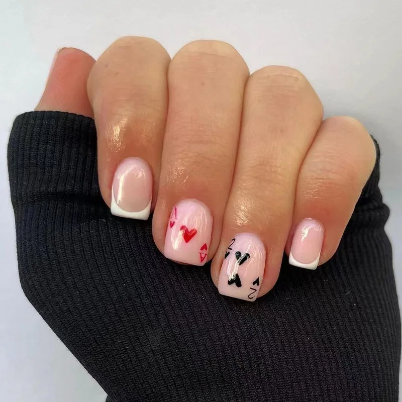 Oncedot Summer Nails Ideas – Minimalist Gradient Nude Short Square Press on Nails  