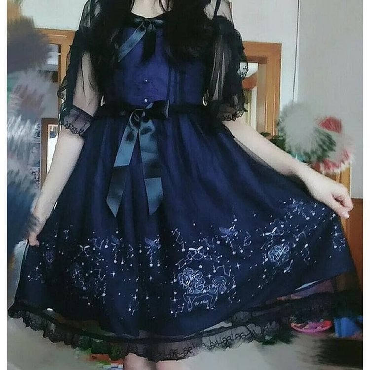 Lacy Starry Night Constellation Dress SP1711463