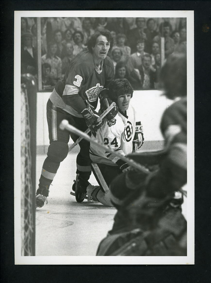 Terry O'Reilly & Doug Halward circa 1970's Original Photo Poster painting Boston Bruins LA Kings