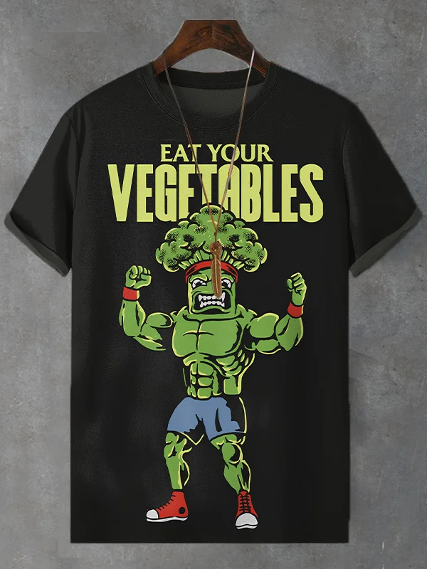 Men's Eat Your Vegetables Print Workout T-Shirt