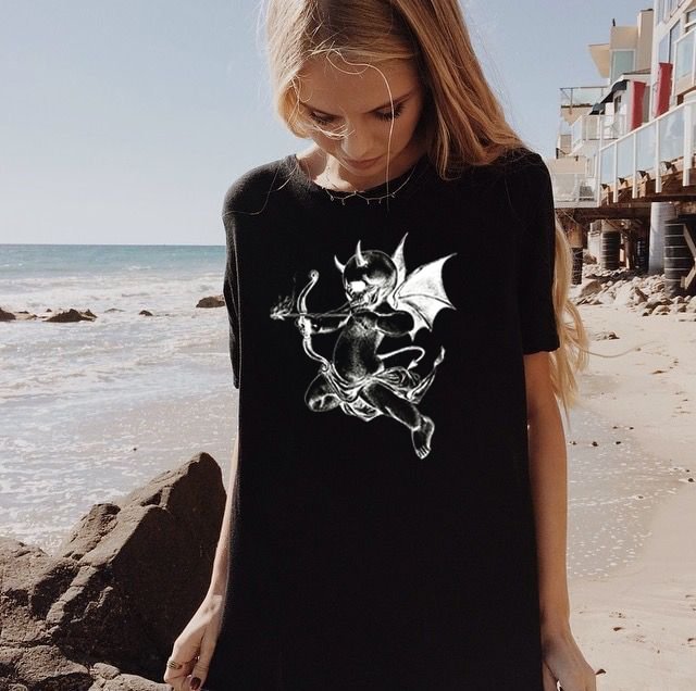 Devil Cupid Graphic Printed Women's T-shirt - Minnieskull