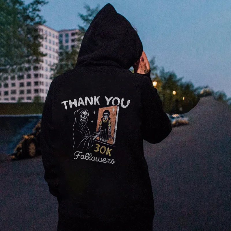 Thank You 3OK Followers Print Men's Casual Hoodie