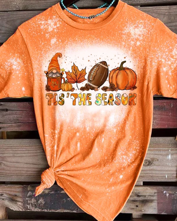 Autumn Tis' The Season T-Shirt Tee - Orange
