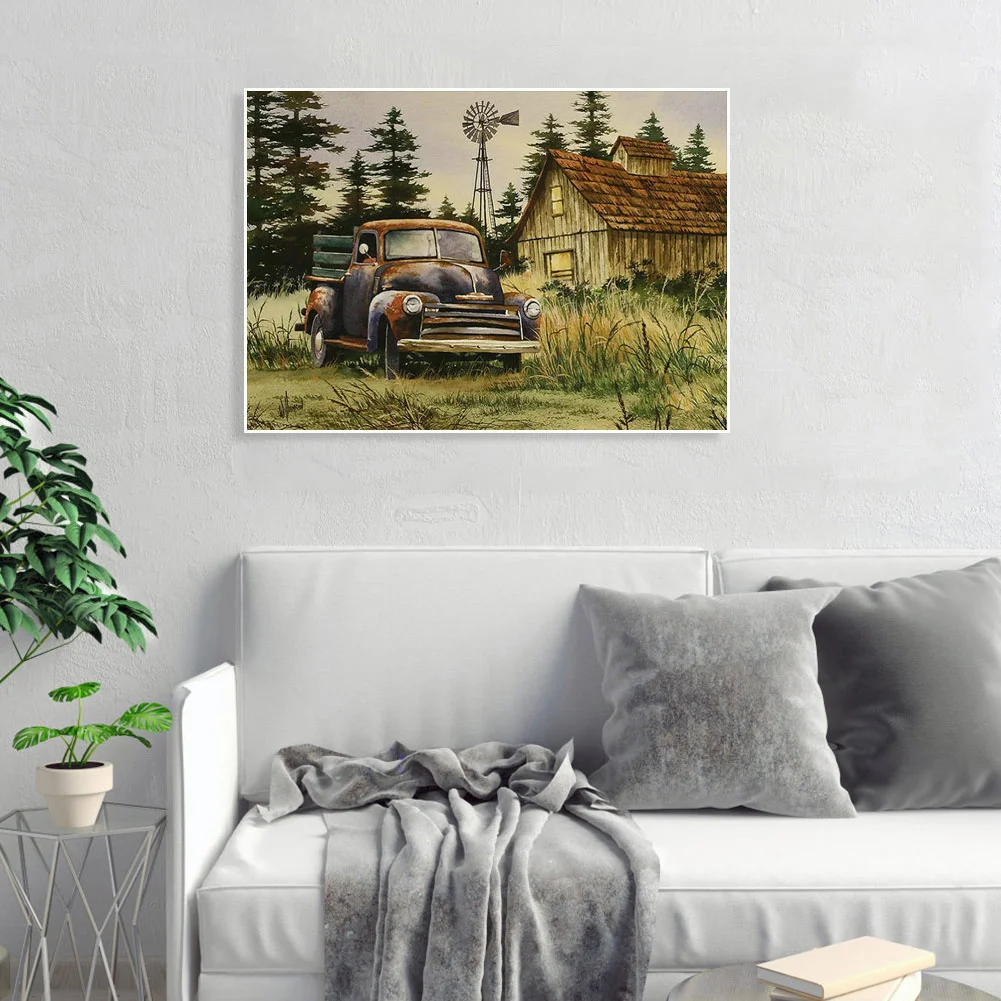 DIY Painting By Numbers Kit - Countryside Car(40*50 CM)