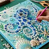 Octopus DIY Pearl Painting Kit 20x20cm Framed Canvas Ocean Animals