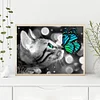 Cat Kiss Butterfly-11CT Stamped Cross Stitch 40*50cm
