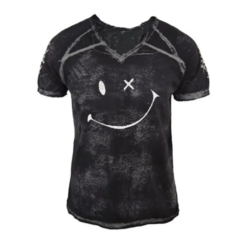 Mens Retro Smiley Short Sleeve T-shirt / [viawink] /