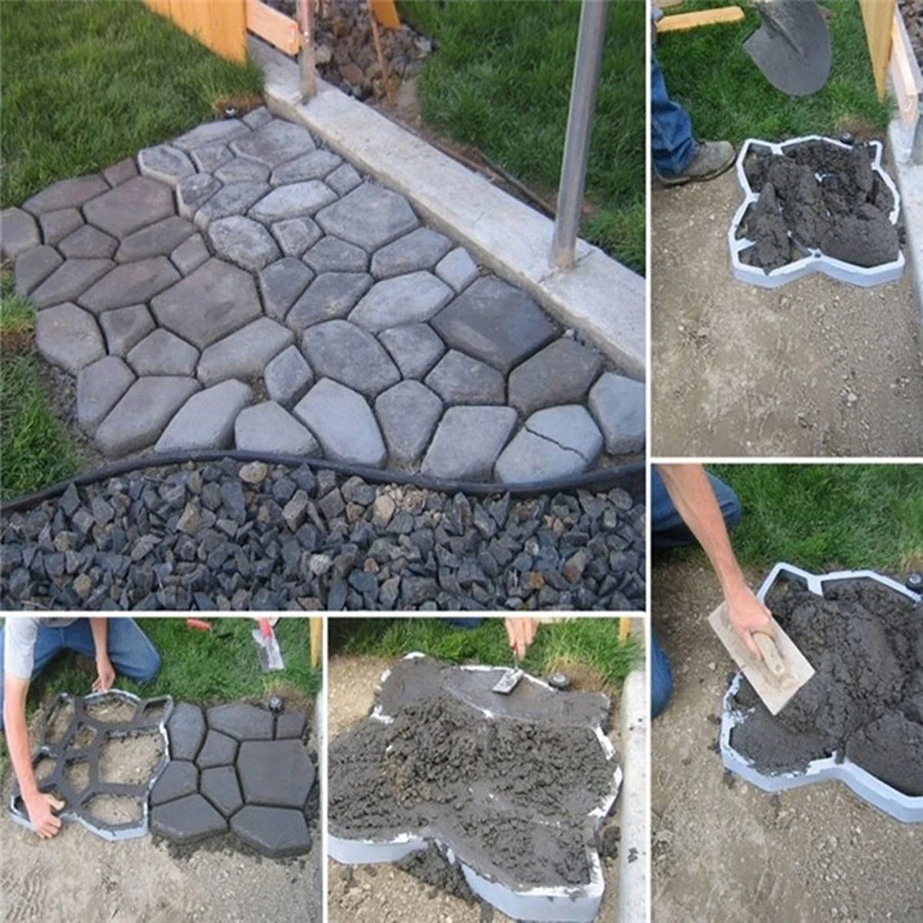 35X35X3.6CM Garden Path Maker Mold DIY Plastic Floor Paving Mould Cement Brick Concrete Molds Home Garden Stone Road Decoration 1029-1