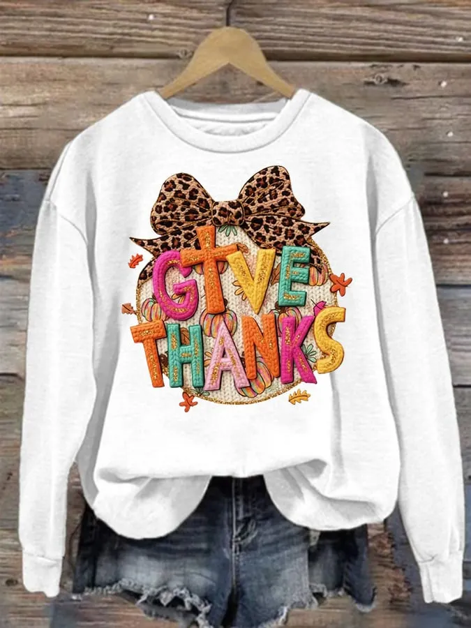 Women's Faith Pumpkin Print Sweatshirt 