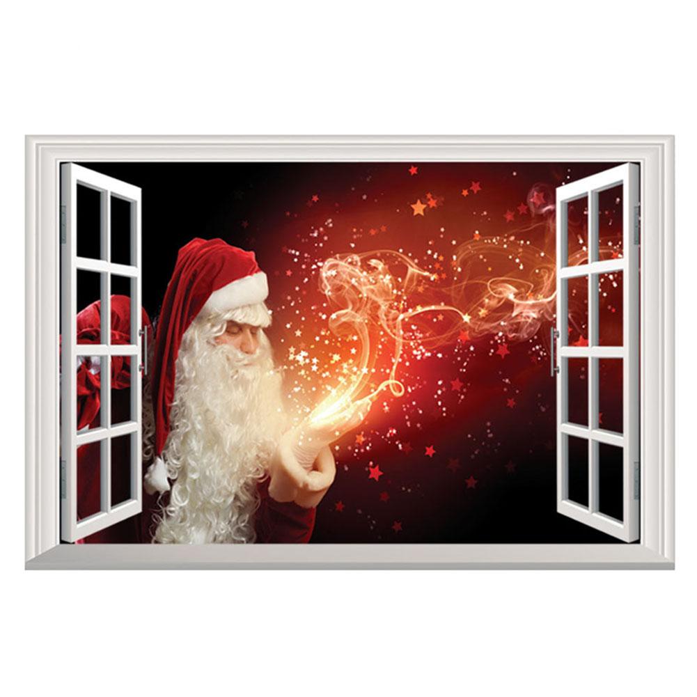 

Christmas 3D Fake Window Self-adhesive Santa Claus Wall Stickers, 501 Original